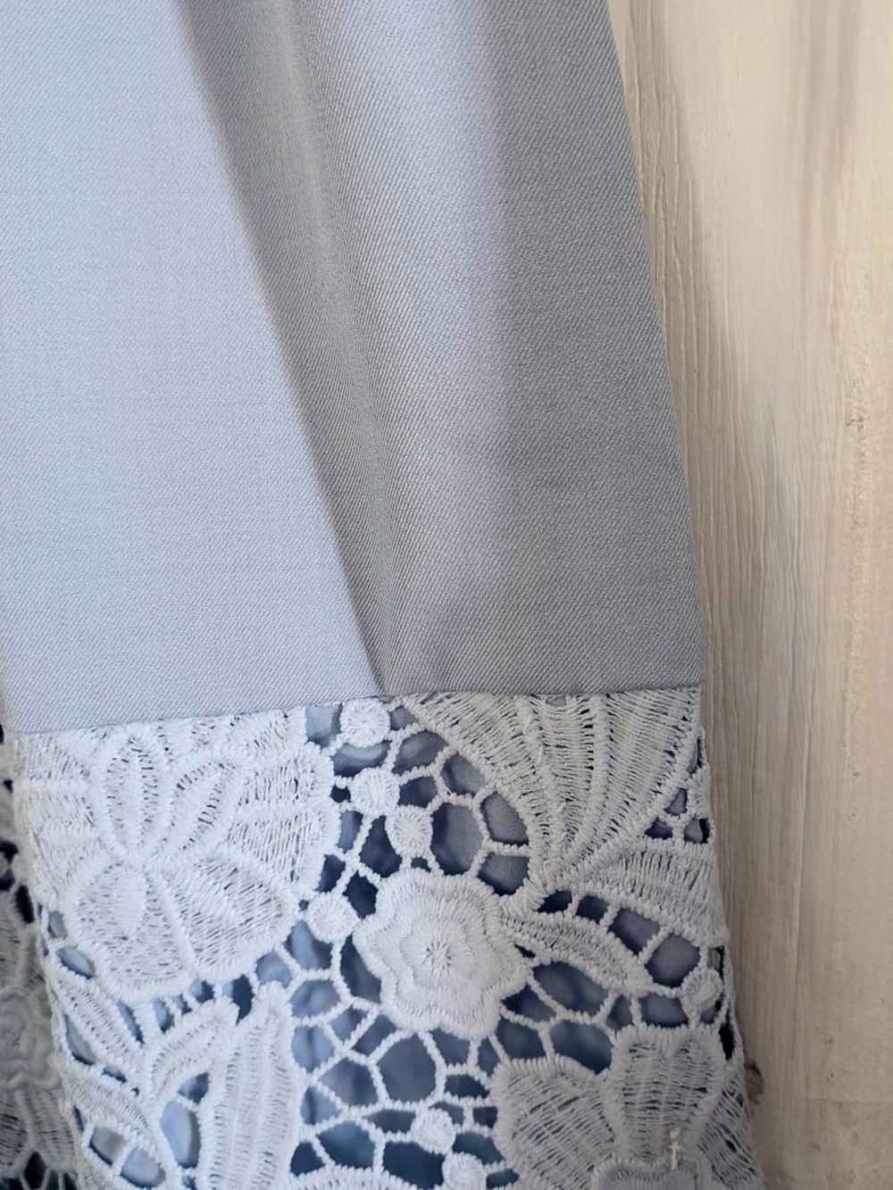 Commense Belted Short Sleeve Lace Hem Midi Dress - Picture 10 of 14